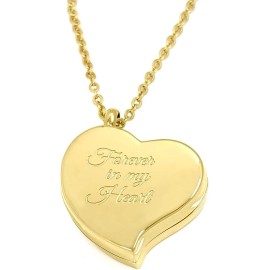 Pill Thing, INC. Heart Pill Necklace - Polished Heart Locket with Magnetic Closure - 26" - Gold Forever