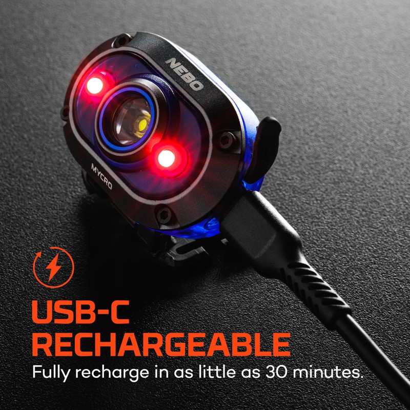 NEBO MYCRO 450 Rechargeable Headlamp | 450 Lumens, 6 Light