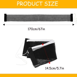 ALLY-MAGIC Table Tennis Net for Any Table Portable Ping Pong Replacement Net Table Tennis Net Outdoor & Indoor Length 177 cm E22-PPQW