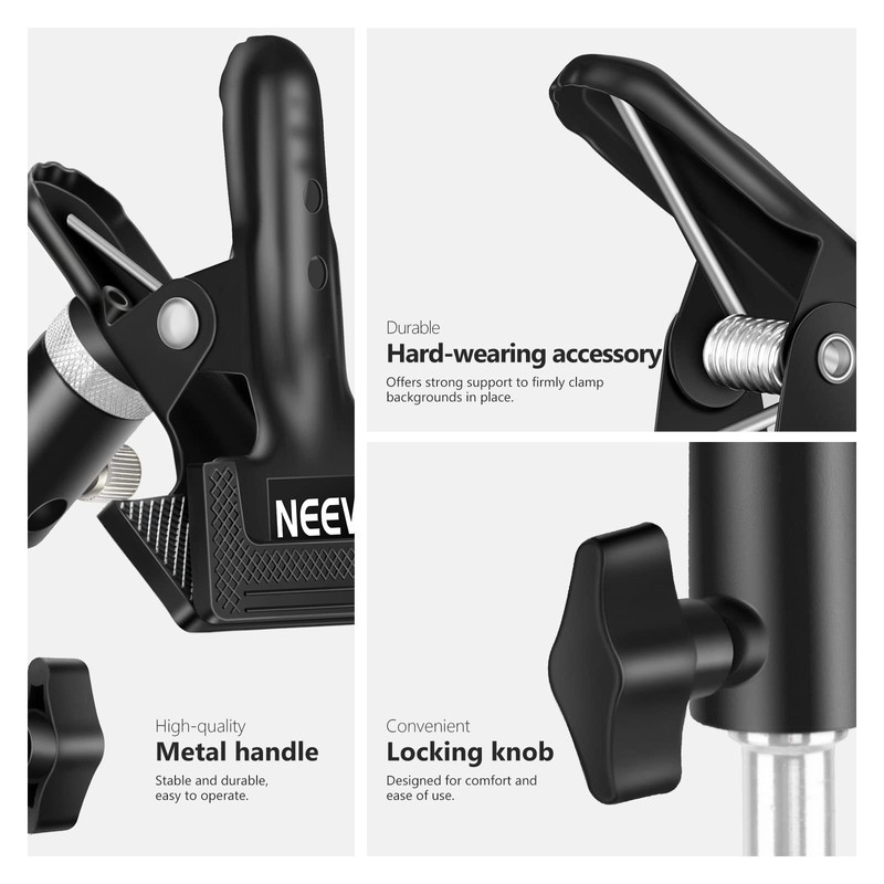 NEEWER Fotostudio Schwerlast-Klemmhalter aus Metall mit 5/8-Zoll-Lichtstativbefestigung für Reflektor