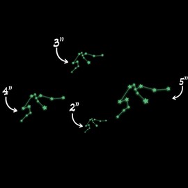 Aquarius Zodiac Constellation Star Map Glow in The Dark Sticker Decal for Phone Tablet Laptop Car Truck Window | 3" Sticker | Green