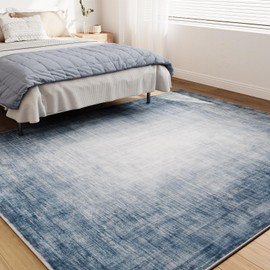 6x9 Area Rugs for Living Room, Machine Washable Non Slip Area Rug Modern Abstract Indoor Rug Carpet Ultra Soft Rugs for Bedroom Dining Room Playroom Bedside Office, Blue