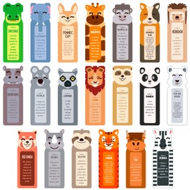 Only Zest 40 Pack Animal Bookmarks for Kids – 20 Cute Designs – Bulk Reading Rewards, End-of-Year Gifts for Students and Classrooms