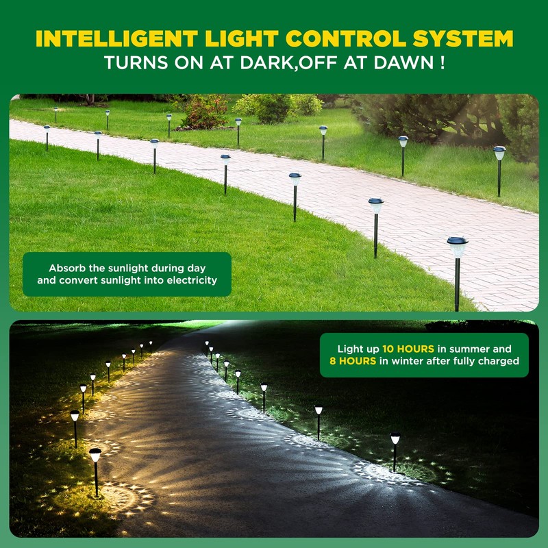 URAGO Super Bright Solar Lights, Waterproof 10 Pack, Dusk to