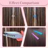 FEXICHUJI Hair Extension Microlink Tool Kit, 1000 Silicone Nano Microbeads,