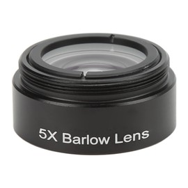 Sxhlseller Stereo Microscope Lens, 5X Magnification Microscope Auxiliary Objective Lens with M28.6 Threaded Interface, Barlow Lens for 1.25 Inch Telescope Eyepieces