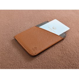 STYLIO Men's RFID Card Holder, Credit Card Holder, Wallets for Men, Men's Small Card Wallet, Men's Credit Card Holder, Men's Cardholder, caramel, Elegant, two-tone minimalist card and banknotes