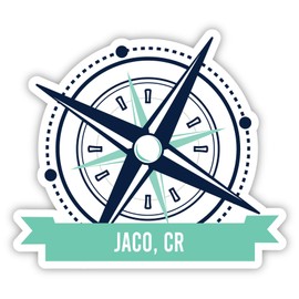 Jaco Costa Rica Souvenir 4 Inch Vinyl Decal Sticker Compass Design