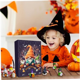 Calendario de Adviento de Halloween con 24 Figuras de Gnomos y Cuenta Regresiva Decorativa
