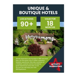 Activity Superstore Unique & Boutique Gift Experience Voucher for Two, One Night Stay Including Breakfast, Available at 90+ UK Locations, Experience Days, Couples Gifts, Birthday Gifts