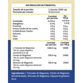 Trimag Magnesio Complex Mezcla Citrato Glicinato Treonato Sabor
