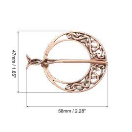 sourcing map Vintage Brooch Cloak Pin, Penannular Brooch Cloak Clasp Scarf Pin Shawl Pin Cardigan Brooch for Women Men Costume Accessory(Copper)