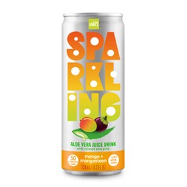ALO Sparkling Mango & Mangosteen Carbonated Aloe Vera Juice Drink | 11.2 fl oz, Pack of 6 | Plant-Based Beverage, Vegan