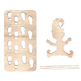 Ajuanbazha Gnome Accessories Christmas, Gnome Footprints Stencil, Footprints Gnome House Christmas Stencil, Wooden Footprint Stencils (2 Pieces)