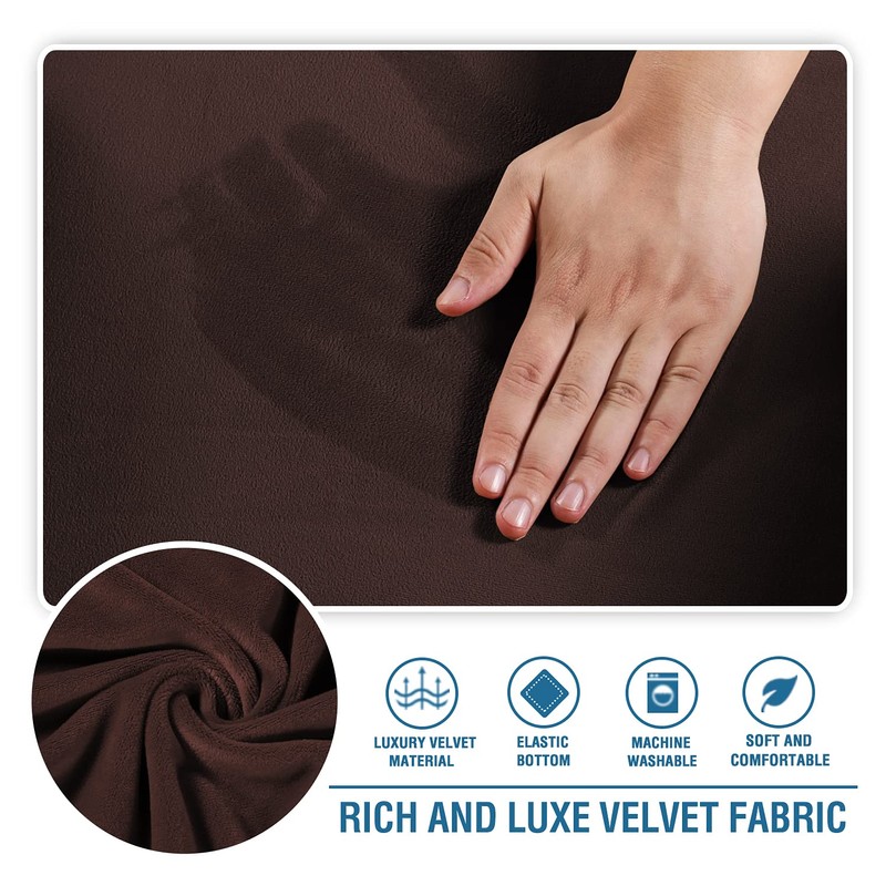 H.VERSAILTEX Stretch Velvet 2 Piece T Cushion Sofa Slipcovers -