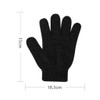 Folpus 3 Pairs Sided Scrubbing Gloves for Bathing, Black