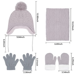Hicdaw 6PCS Toddler Winter Hats and Baby Mittens Gloves Neck Warmer Set Baby Winter Hat Scarf Gift for Kid Boys Girls