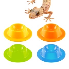 Swirge 4PCS Gecko Lizard Food Bowls, Small Reptile Food Water Dish Bowl, Silicone Feeding Dish Habitat Accessories for Hermit Crab Bearded Dragon Snake Frog