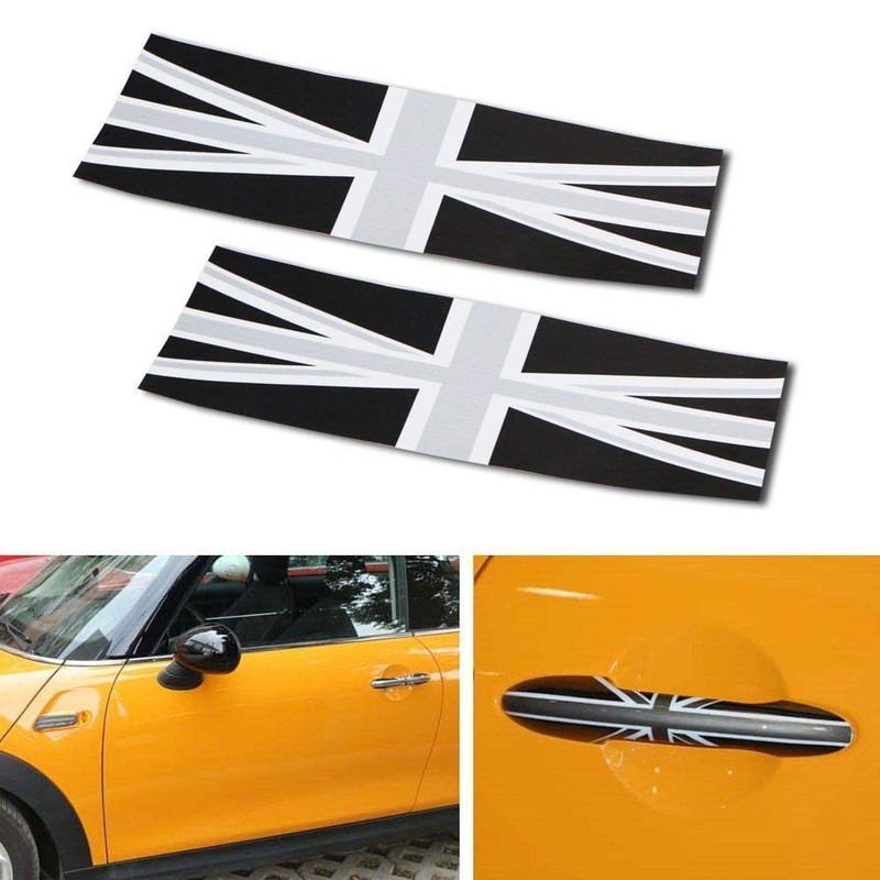 iJDMTOY Black Union Jack UK Flag Pattern Vinyl Sticker Decals