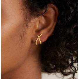 Affolace Gold Earrings for Women Trendy, Dainty Stud Earring Simple Minimalist Cartilage Earrings Summer Hypoallergenic Unique Earrings Nickel Free Gold Jewelry for Women Gifts, Brass, Cubic Zirconia