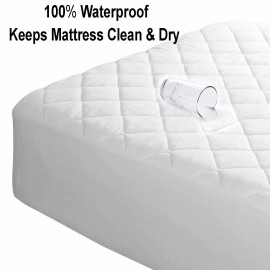 Gilbin Quilted Waterproof Camp Cot Mattress Pad Cover Cotton Top, Size 30" X 75" X 10"
