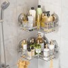 LEVERLOC 2 Pack Corner-adaptive Suction Cup Shower Caddies, Drill-Free Wall