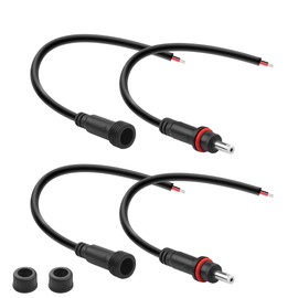 JSADZKJ 3.5mm x 1.35mm DC Waterproof Connectors Extension Cable 22AWG Male Female Plug Jack to Bare Wire Cord IP65 Waterproof Extension Cable for Security Camera, LED Strip Lights,40cm/2Pairs
