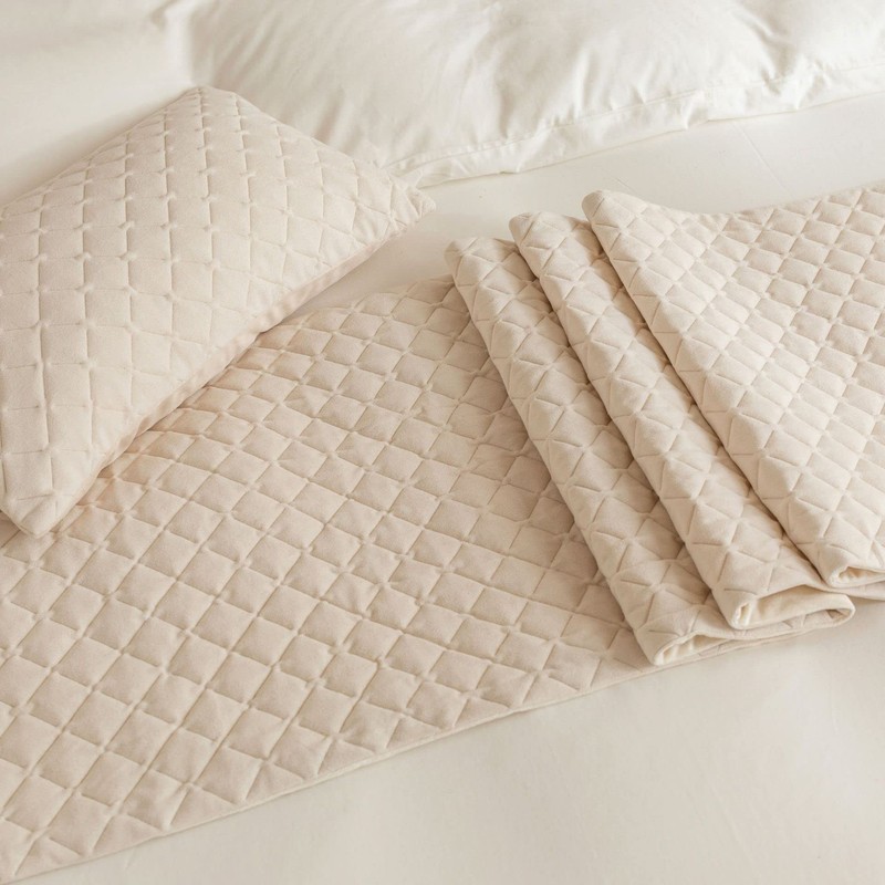 Guest Ruyunlai Bed Runner King Size,Beige Bed Runner For 2
