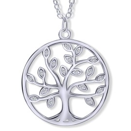 Viasoul® Necklace for Women I Tree of Life 925 Silver Plated with 585 Gold I The Original Tree of Life, Gold-Plated Silver