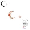 [Custom Made] Aquarius Dear Moon Garnet Unbalanced Constellation Earrings OTE120611B