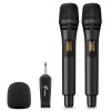 TONOR Wireless Microphones, UHF Dual Karaoke Microphone System - Black&Black