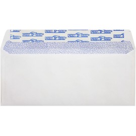 #10 Square Flap Envelopes Security Tint w/Peel & Press (4 1/8 x 9 1/2) - White (50 Qty.) by Envelopes.com