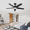 putroad 52 Inch Ceiling Fans with Lights: Black 5 Blades
