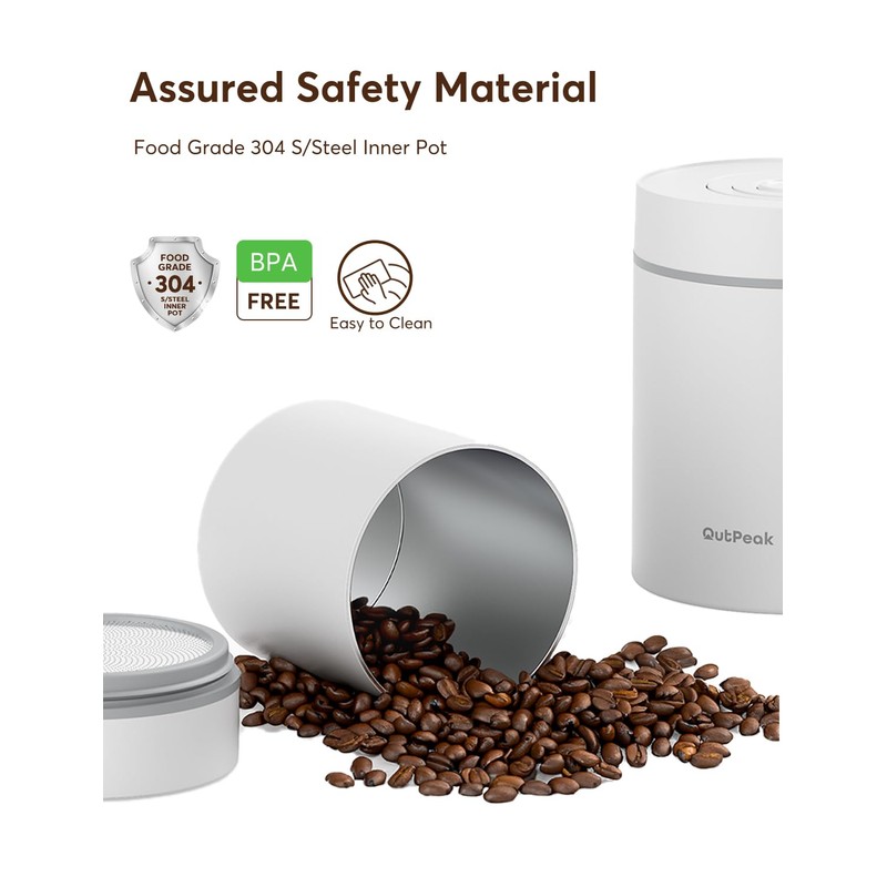 OUTPEAK 2025 Kilo Auto Vacuum Coffee Canister, 1.8L for 21.2oz