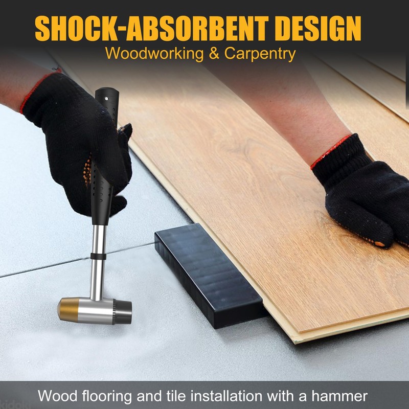 Marketty Nylon and brass multifunctional hammer, 4 interchangeable tips, 25mm