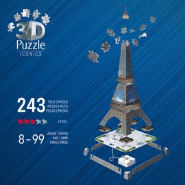 3D Puzzle Iconics: Eiffel Tower with Light