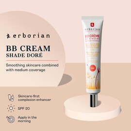 Erborian Erborian BB Cream with Ginseng, Tan (Dore) - Lightweight Buildable Coverage with SPF & Ultra-Soft Matte Finish Minimizes Pores & Imperfections - Korean Face Skincare - 1.5 Oz