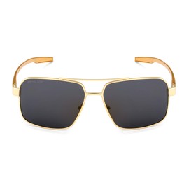 ROYAL SON Retro Rectangle Gold Polarized UV Protection Sunglasses Men Trendy