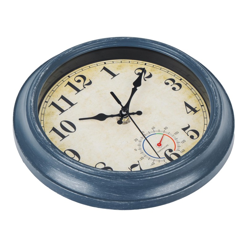 Horizent Outdoor Clocks Waterproof with Thermometer Combo Rustic Coastal Beach