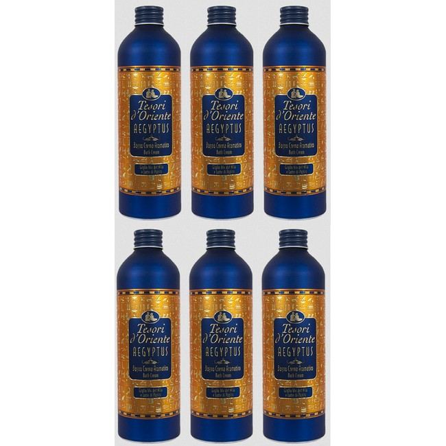 Tesori d'Oriente:"Aegyptus" Bath Cream with Blue Lily of the Nile and Papyrus Milk - Pack of 6 [ Italian Import ]