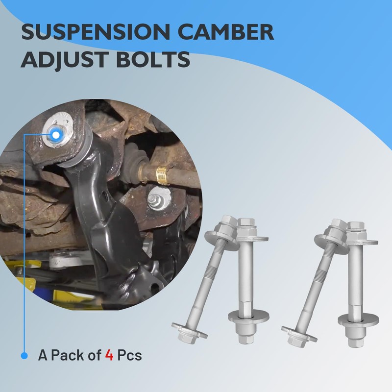 AZ-HAPPYMALL 4Pcs Front Lower Control Arm Camber Adjustment Eccentric Bolt