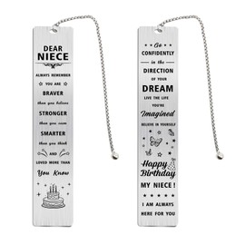 Niece Birthday Gifts, Happy Birthday Niece Bookmark, Birthday Gift Ideas for Teenage Niece Adult