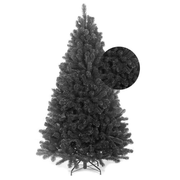 BPIL Large Colorado Pine Artificial Christmas Tree Tips with Metal Stand Beautiful Xmas Stackable Tree BLACK (Black, 7ft (1000 Tips))