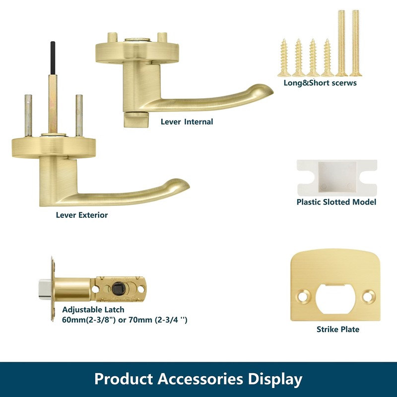 Leydebong 4 Pack Privacy Door Lock Door Handle Lever Keyless