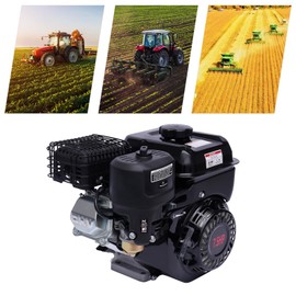 BJTDLLX 7.5HP 4 Stroke Gas Engine, 210CC 3600 RPM Petrol Engine Go Kart Engine Mini Bike Engine, 25° Inclined Single Cylinder Forced Air Cooling, 15.35in x12.99in x13.78in