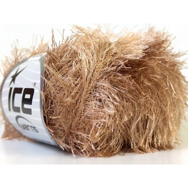 ICE Light Brown Eyelash Yarn Ice Tawny Fun Fur Lt