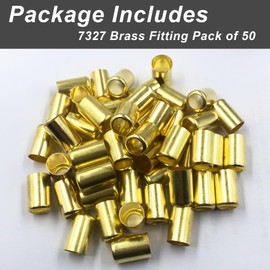 50PCS 7327 Hose Ferrules Brass Fitting, 0.625in ID x 1in Long Repair Ferrules for Air Hose, Torch Hose, Acetylene Hose, Use with Hose Crimper Tool Kit