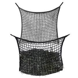 2 Pcs Slow Feed Hay Net, Heavy Duty Hay Bags for Horses Goats Cows Donkeys, Hay Nets for Horses Feeding Supplies Healthy Digestion & Reduce Waste (Black, 35" x 31")