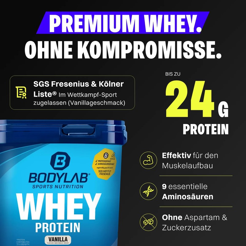 Bodylab24 Whey Protein Powder, Fruit Mix, 1 kg
