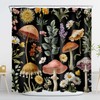 DEMCEAR Country Mushroom Floral Shower Curtain,Black, 72W X 72L inches